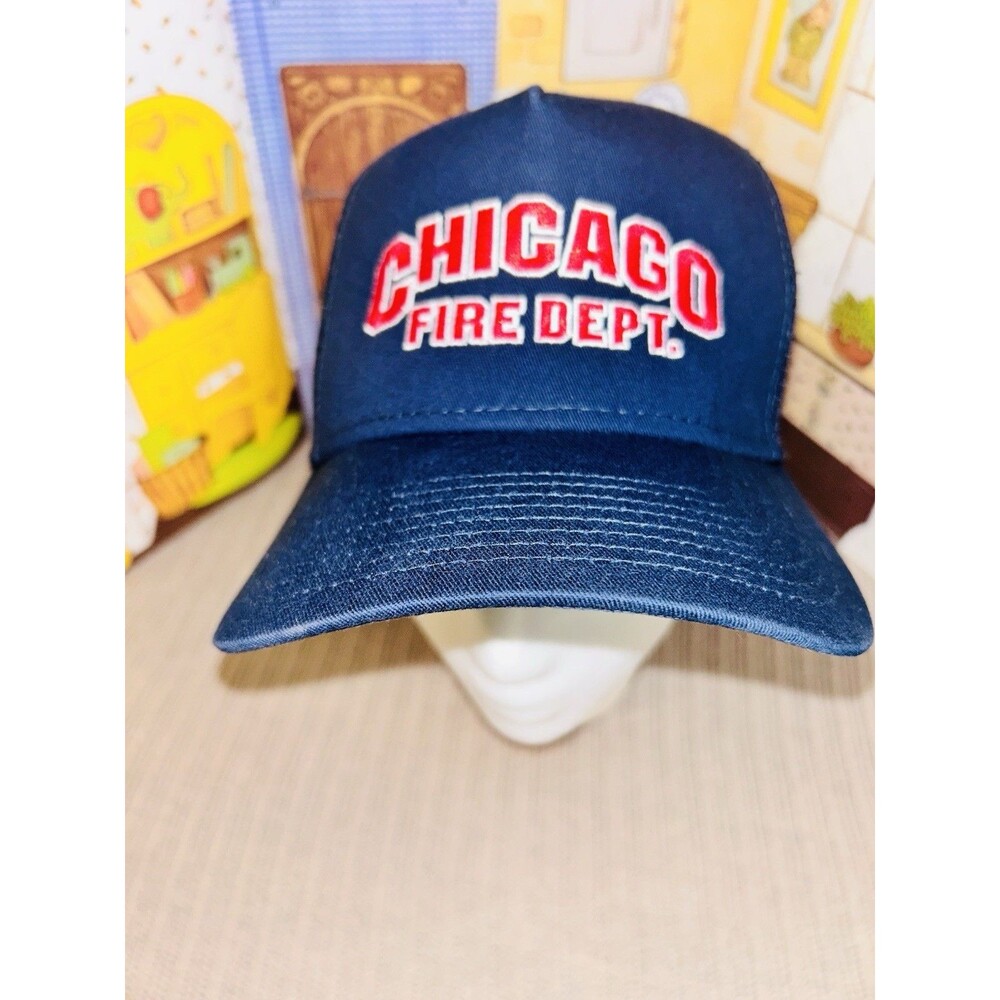 New Era 9FORTY Chicago Fire Dept Trucker Hat Mesh Blue Excellent Condition
